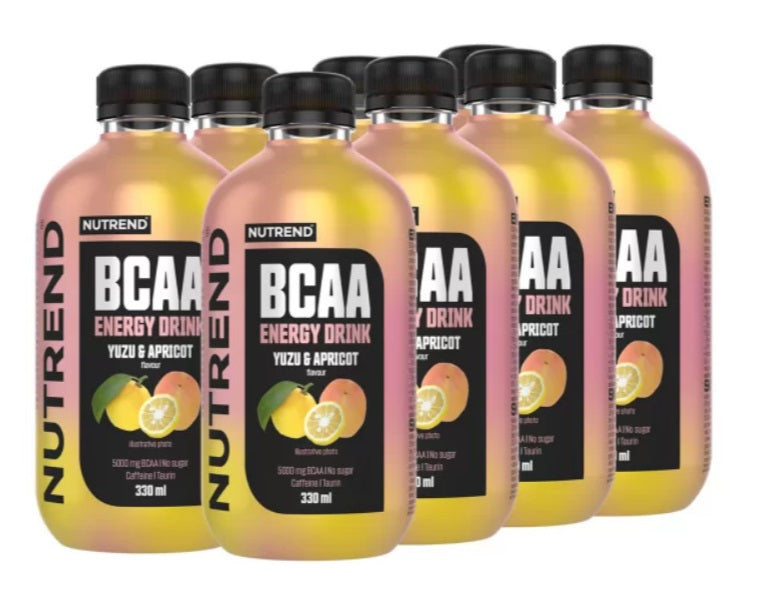 Nutrend BCAA enerģijas dzēriens, juzu un aprikožu – 8 x 330 ml.