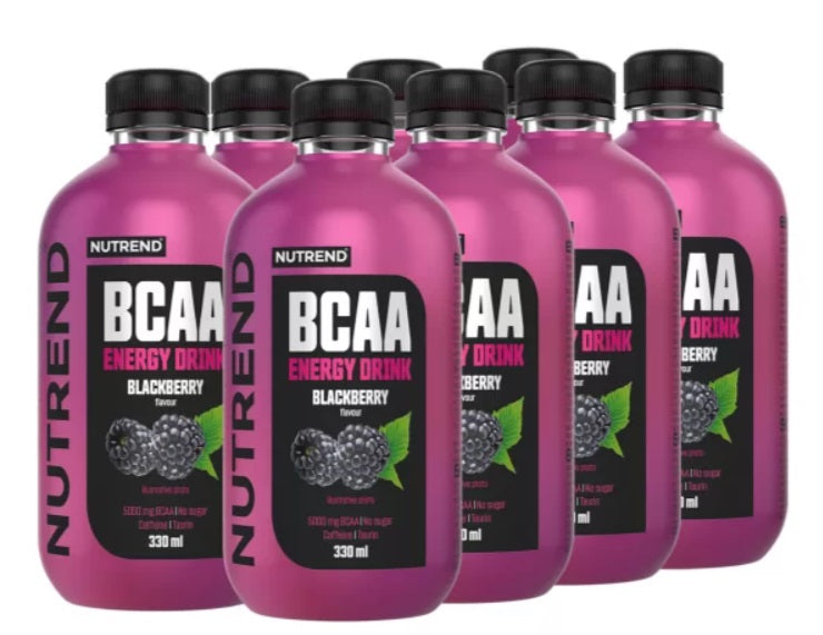 Nutrend BCAA enerģijas dzēriens, kazeņu garša – 8 x 330 ml.