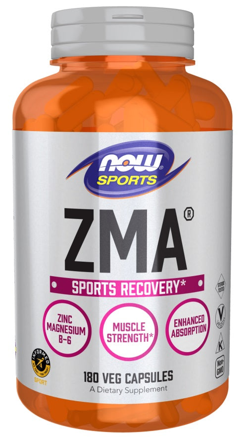 NOW Foods ZMA – atjaunošanās sportā – 180 kapsulas