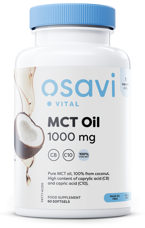 Produkto nuotrauka: Osavi MCT Oil, 1000mg - 60 minkštųjų kapsulių