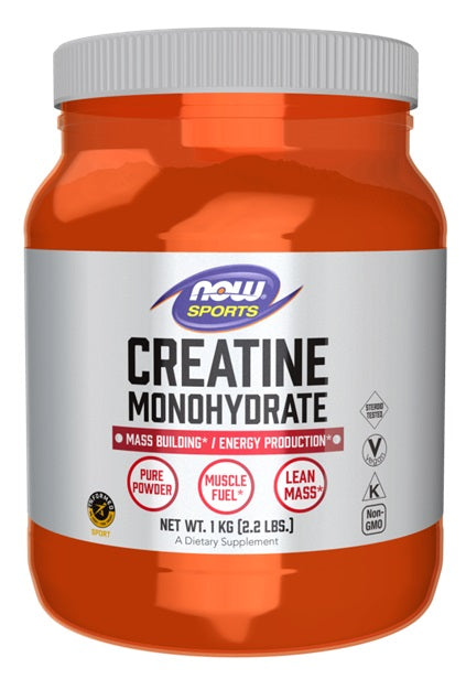 NOW Foods kreatīna monohidrāts, tīrs pulveris - 1000 g