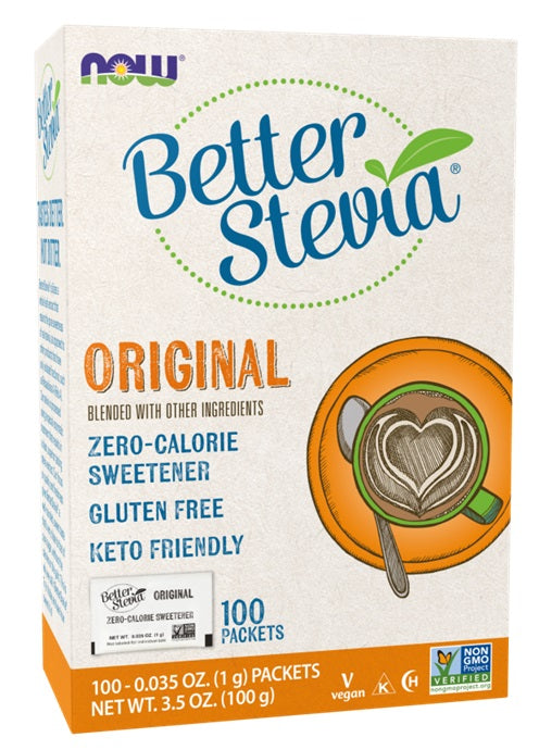 Produkto nuotrauka: NOW Foods Better Stevia Packets, Original - 100 packets
