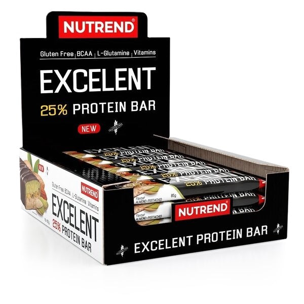 Nutrend Excelent 25 % proteīna batoniņš ar zemeņu pīrāga garšu – 18 x 85 g