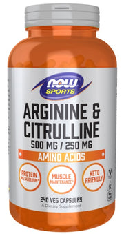 NOW Foods arginīns un citrulīns – 240 kapsulas