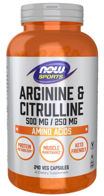 Produkto nuotrauka: NOW Foods Arginine & Citrulline - 240 kapsulių