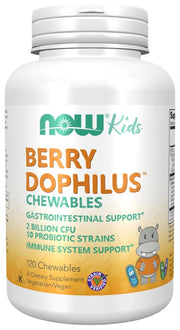 NOW Foods BerryDophilus Kids košļājamās tabletes – 120 košļājamās tabletes