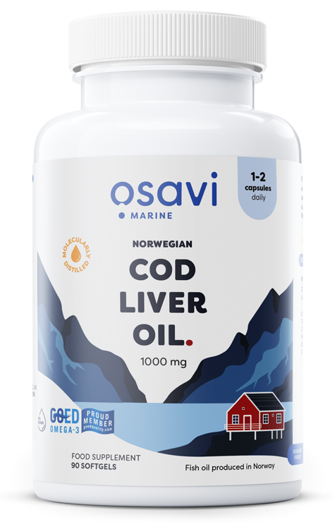 Produkto nuotrauka: Osavi Norwegian Cod Liver Oil Softgels, 1000mg (Lemon) - 90 minkštųjų kapsulių