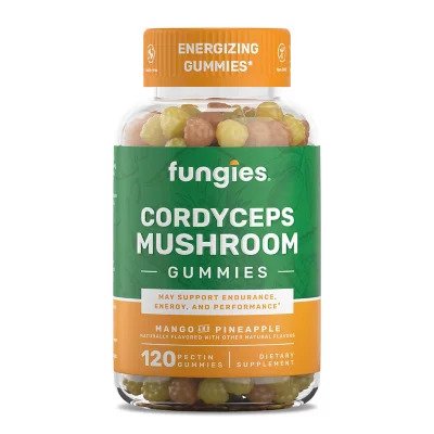 Fungies Sēnes Kordicepsa sēņu gumijas, mango un ananāsu gumijas – 120 gumijas