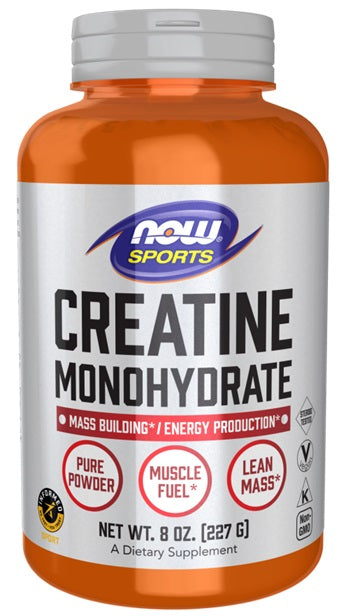 NOW Foods kreatīna monohidrāts, tīrs pulveris - 227 g