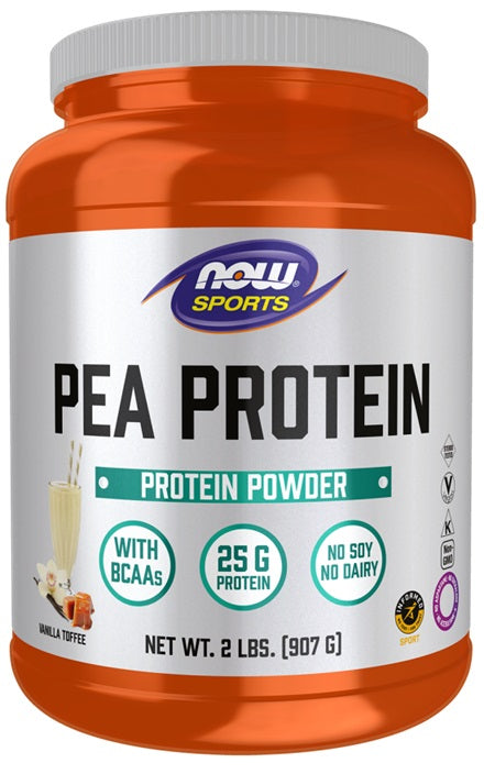 Produkto nuotrauka: NOW Foods Pea Protein, vanilė Toffee - 907 g