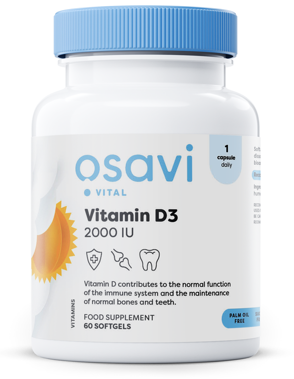 Produkto nuotrauka: Osavi Vitamin D3, 2000IU - 60 minkštųjų kapsulių