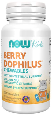 NOW Foods BerryDophilus Kids košļājamās tabletes – 60 košļājamās tabletes