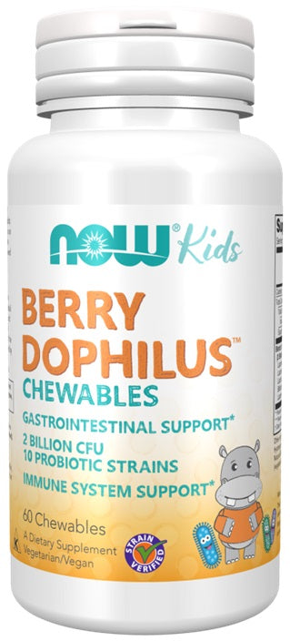 NOW Foods BerryDophilus Kids košļājamās tabletes – 60 košļājamās tabletes