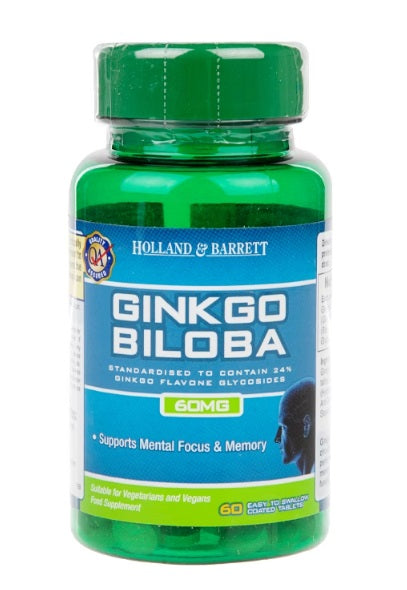 Holland & Barrett ginks (Ginkgo Biloba), 60 mg – 60 tabletes