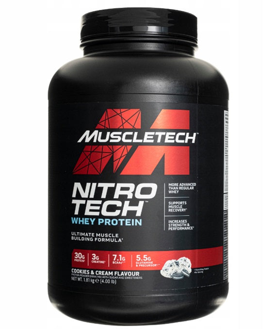 MuscleTech Nitro - Tech, cepumi un krējums – 1810 g