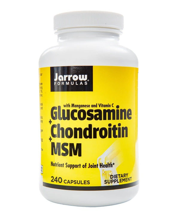 Jarrow Formulas glikozamīns + hondroitīns + MSM — 240 kapsulas