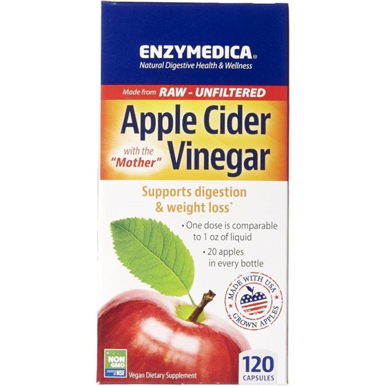 Enzymedica ābolu sidra etiķis - 120 kapsulas