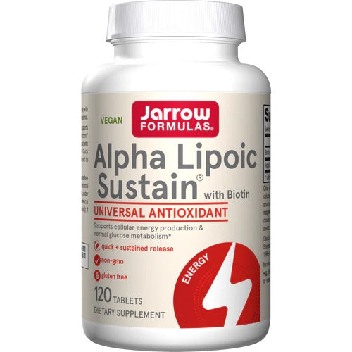 Jarrow Formulas Alpha Lipoic Sustain ar biotīnu – 120 tabletes