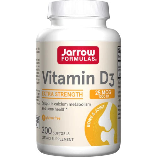 Jarrow Formulas D3 vitamīns, 25 µg – 200 kapsulas