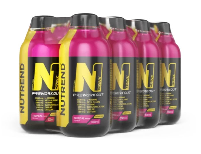 Nutrend N1 dzēriens, tropu augļu garša – 8 x 330 ml.
