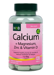 Holland & Barrett kalcijs + magnijs, cinks un D vitamīns – 120 tabletes