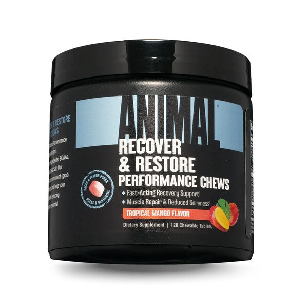Animal Recover & Restore Performance košļājamās tabletes ar tropu mango – 120 košļājamās tabletes