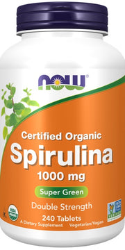 NOW Foods spirulīna, 1000 mg – 240 tabletes