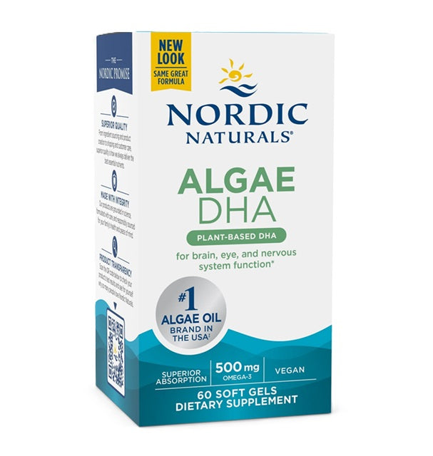 Nordic Naturals aļģu DHA, 500 mg – 60 kapsulas
