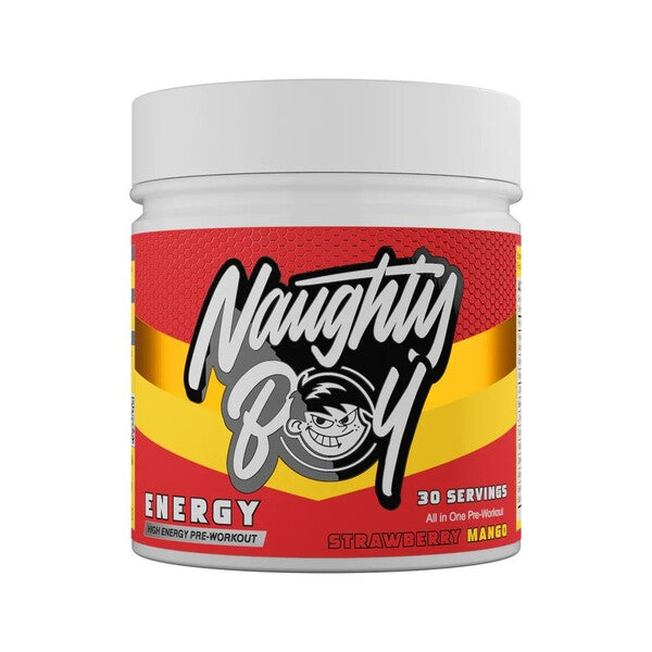 Naughty Boy Energy, zemeņu un mango garša – 390 g