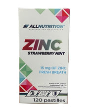 Allnutrition cinka, 15 mg (zemeņu un piparmētru) – 120 pastilas