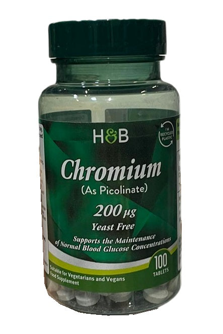 Holland & Barrett hroma pikolināts, 200 mkg – 100 tabletes