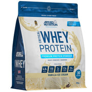 Applied Nutrition Critical Whey sūkalu proteīna pulveris, vaniļas saldējums – 900 g