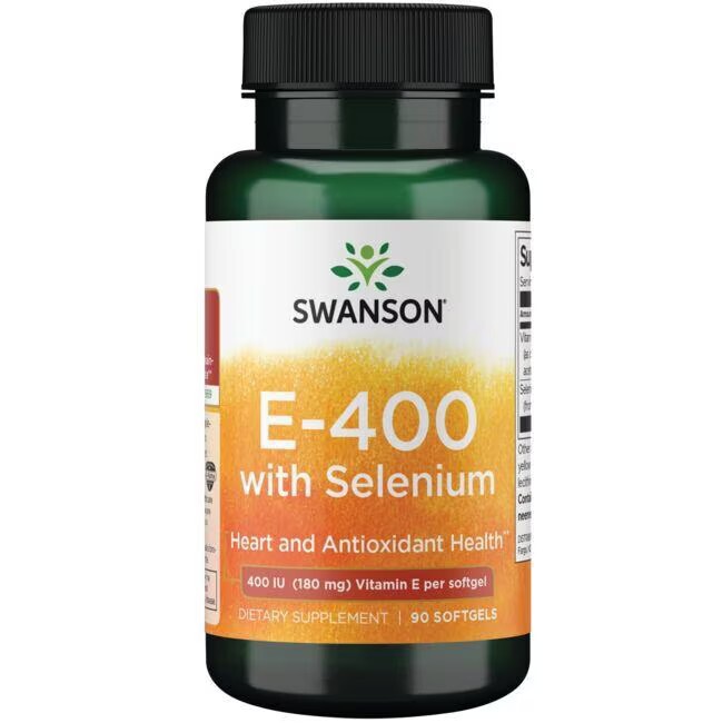 Swanson E ar selēnu, 400 SV – 90 kapsulas