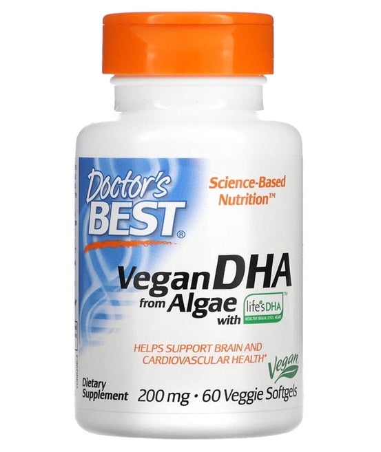 Doctor's Best DHR no aļģēm, 200 mg – 60 veģetārās kapsulas