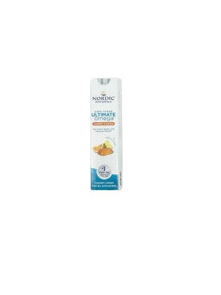 Nordic Naturals Ultimate Omega gumijas, košļājamās, 1200 mg tropu augļu — 3 gumijas (1,5 porcijas)