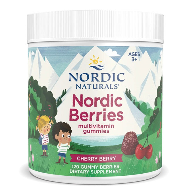 Nordic Naturals multivitamīni Nordic Berries, ķiršu un ogu garša – 120 gumijas lācīši