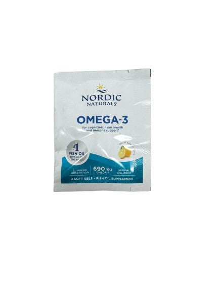 Nordic Naturals Omega - 3, 690 mg ar citronu garšu – 2 kapsulas (1 porcija)
