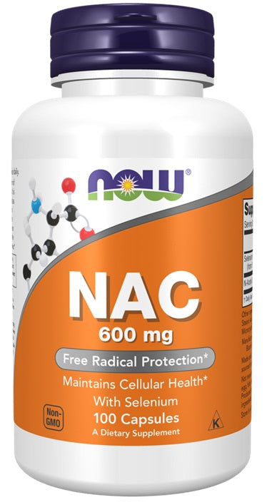 NOW Foods NAC ar selēnu, 600 mg - 100 kapsulas