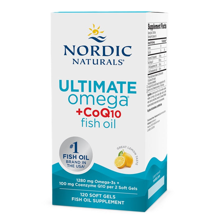 Nordic Naturals Ultimate Omega + CoQ10, 1280 mg citrona garšas – 120 kapsulas