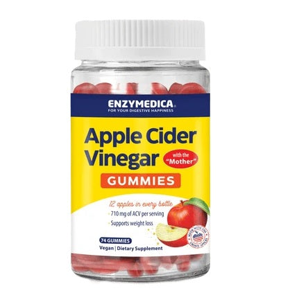 Enzymedica ābolu sidra etiķa gumijkonfektes – 74 gumijkonfektes