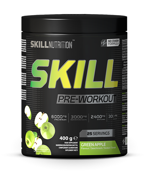 Skill Nutrition pirms treniņa maltīte, zaļš ābols — 400 g