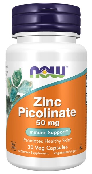 NOW Foods cinka pikolināts, 50 mg – 30 kapsulas
