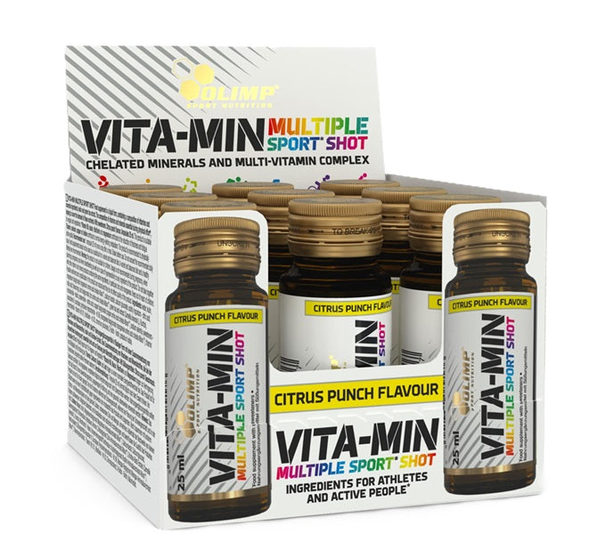 Olimp Nutrition Vita - Min Multiple Sport Shot, citrusu punšs - 9 x 25 ml.