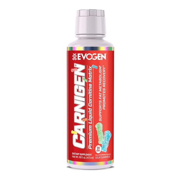 Evogen Carnigen šķidras, skābas gumijas konfektes - 473 ml.
