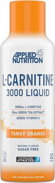 Applied Nutrition L-karnitīna šķidrums 3000, atsvaidzinošs apelsīnu aromāts – 480 ml.