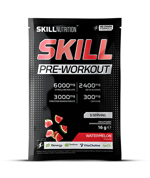 Skill Nutrition Skill pirms treniņa pulveris, arbūzs – 16 g (1 porcija)