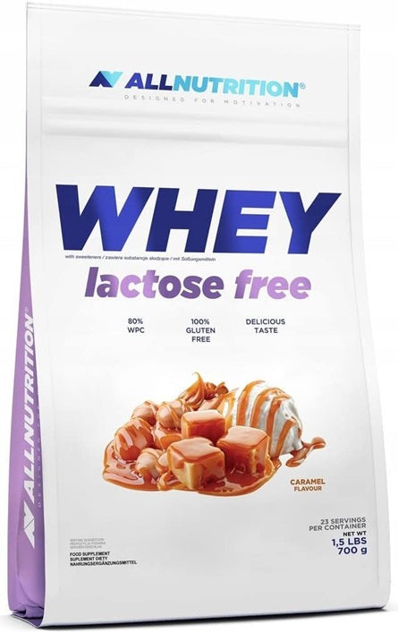 Allnutrition sūkalu pulveris bez laktozes, karamele - 700 g