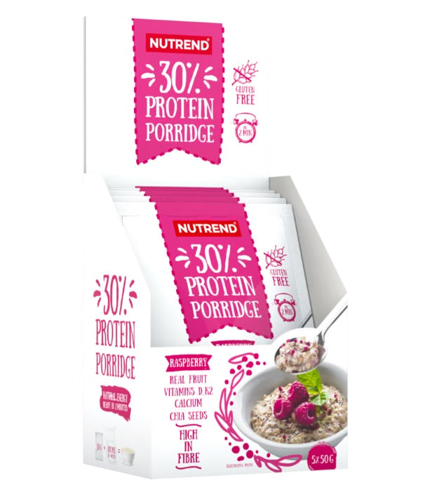 Nutrend proteīnu putra 30 % ar aveņu garšu – 5 x 50 g