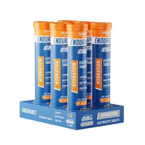 Applied Nutrition Endurance Hydration elektrolītu putojošās tabletes ar apelsīnu garšu – 6 x 20 tabletes