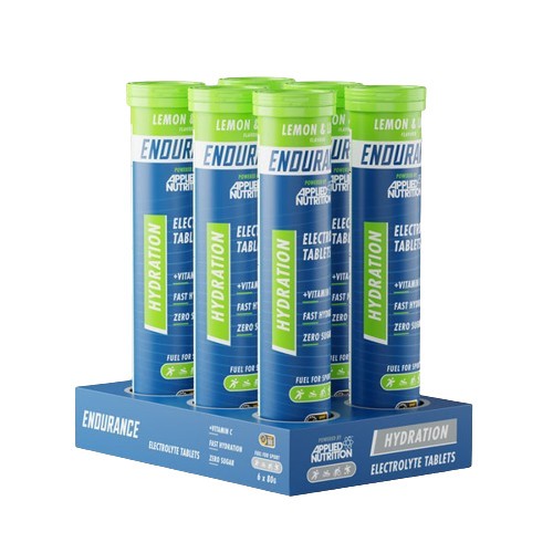 Applied Nutrition Endurance Hydration elektrolītu putojošās tabletes, citronu un laima garša – 6 x 20 tabletes
